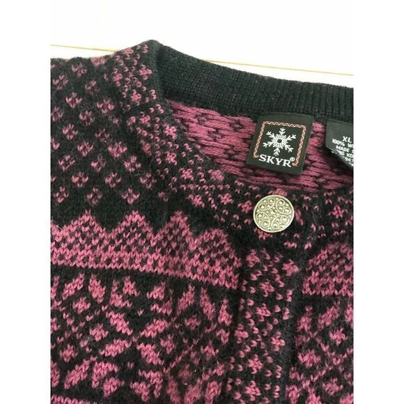 SKYR Womens Nordic Sweater Cardigan Size XL Wool Vintage - Picture 2 of 8